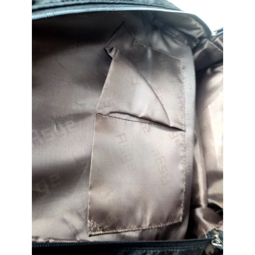 ASGE Black &White Nylon Backpack Drawstring Flap School Travel Laptop Bag 18